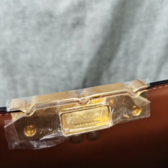 NEW Tory Burch Eleanor Spazzolato Satchel Bag In Black - Picture 10 of 11